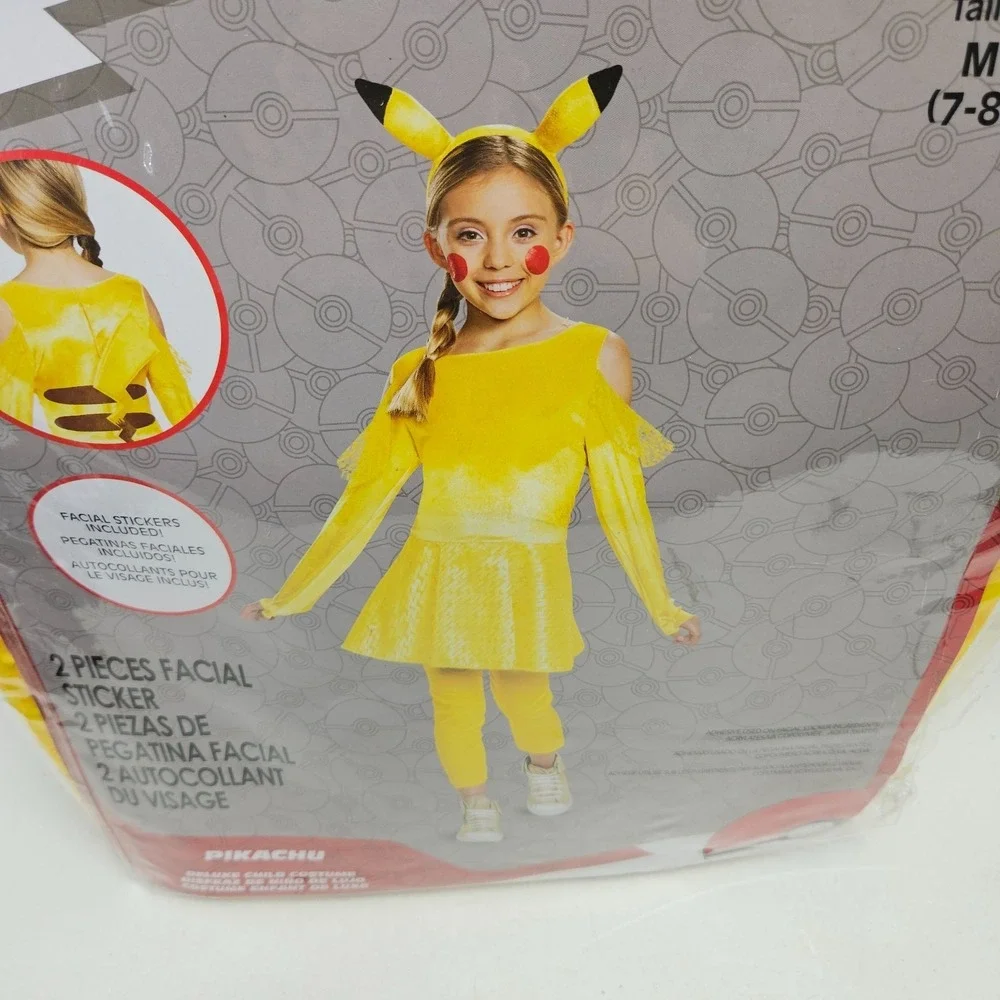 Girls Pokemon Halloween Costume Pikachu Yellow Classic Dress Medium 7-8 NEW 59 - Picture 5 of 11